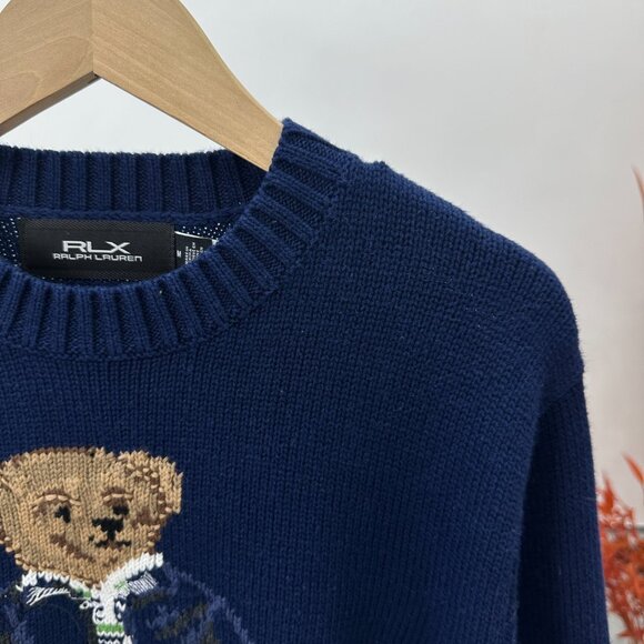 Ralph Lauren Blue Sweater with BearMotif - Picture 5 of 9